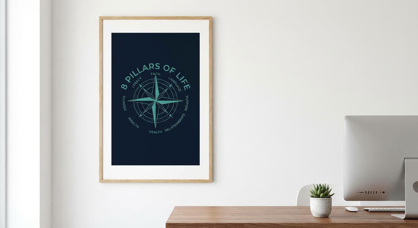 8 Pillars of Life Art Print